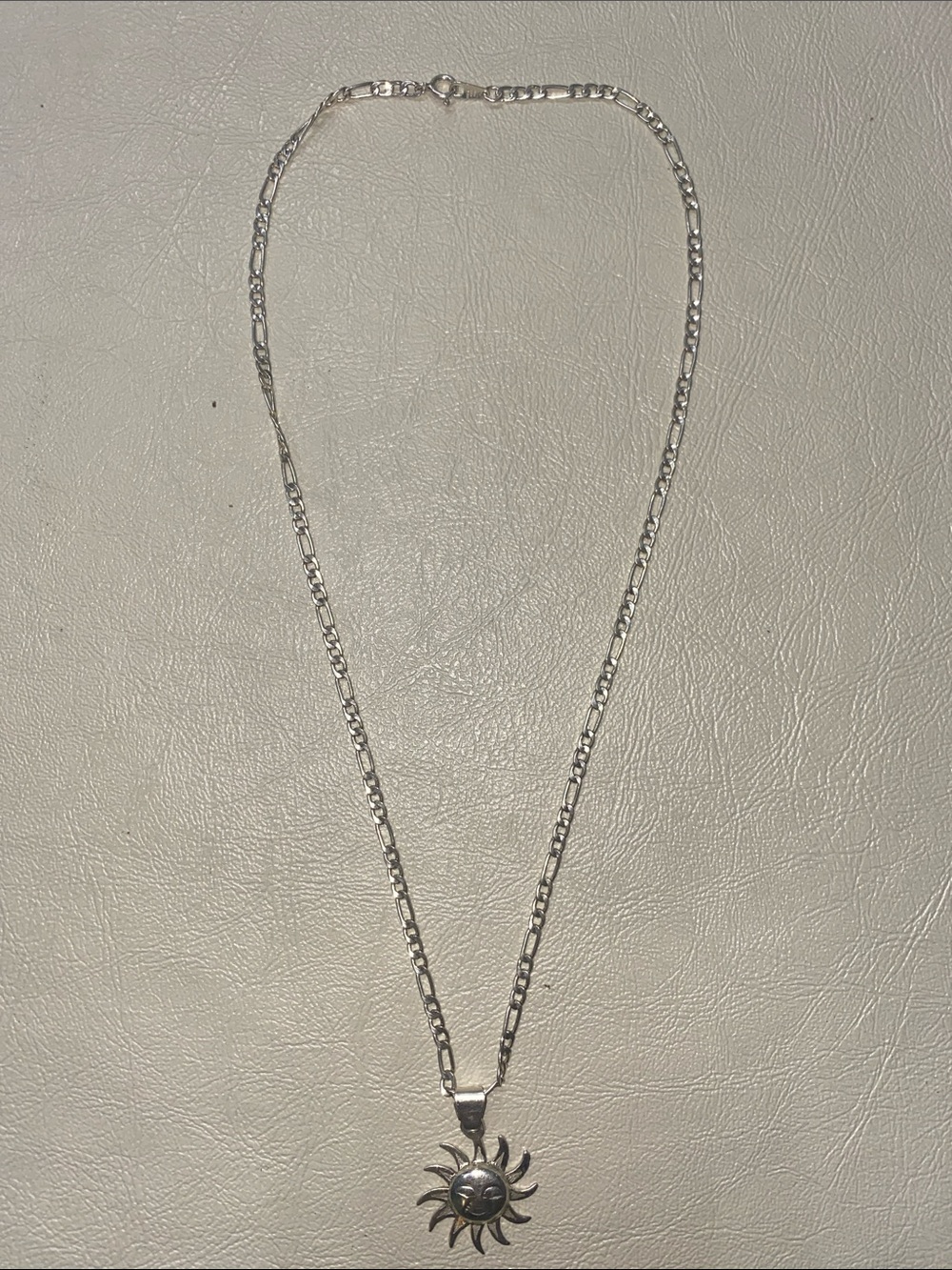 925 Sterling Silver Sun Pendant Necklace